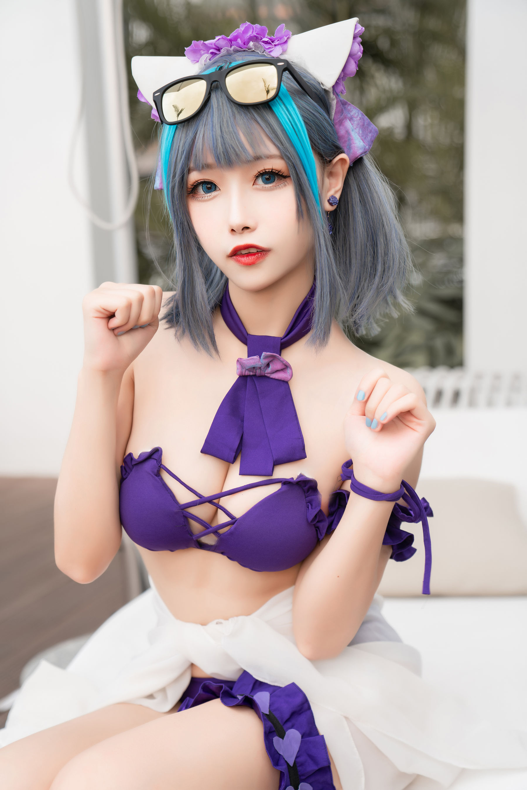 [COS福利]微博妹子Momoko葵葵–柴郡水着插图9